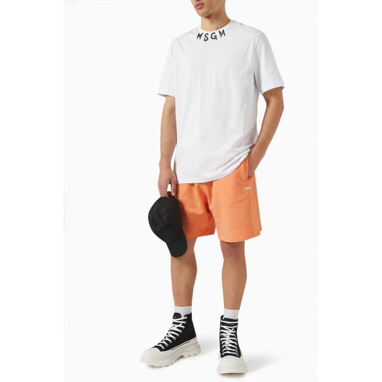MSGM - Bermuda Shorts in Cotton Jersey Orange