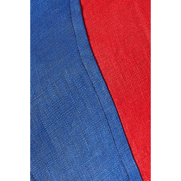 Matthew Bruch - Colour-block Bustier Top in Linen Multicolour