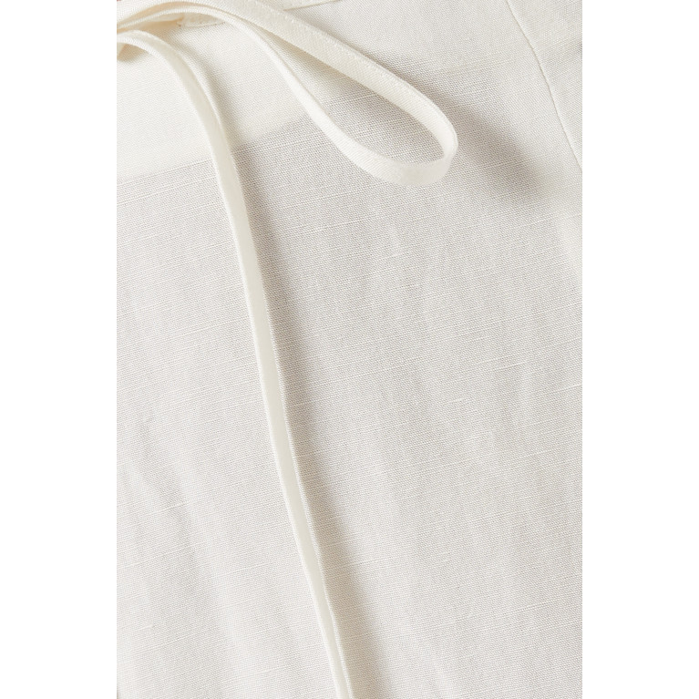 Matthew Bruch - Drawstring Slit Midi Skirt in Linen