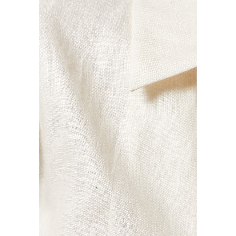 Matthew Bruch - Long Sleeve Wrap Crop Top in Linen