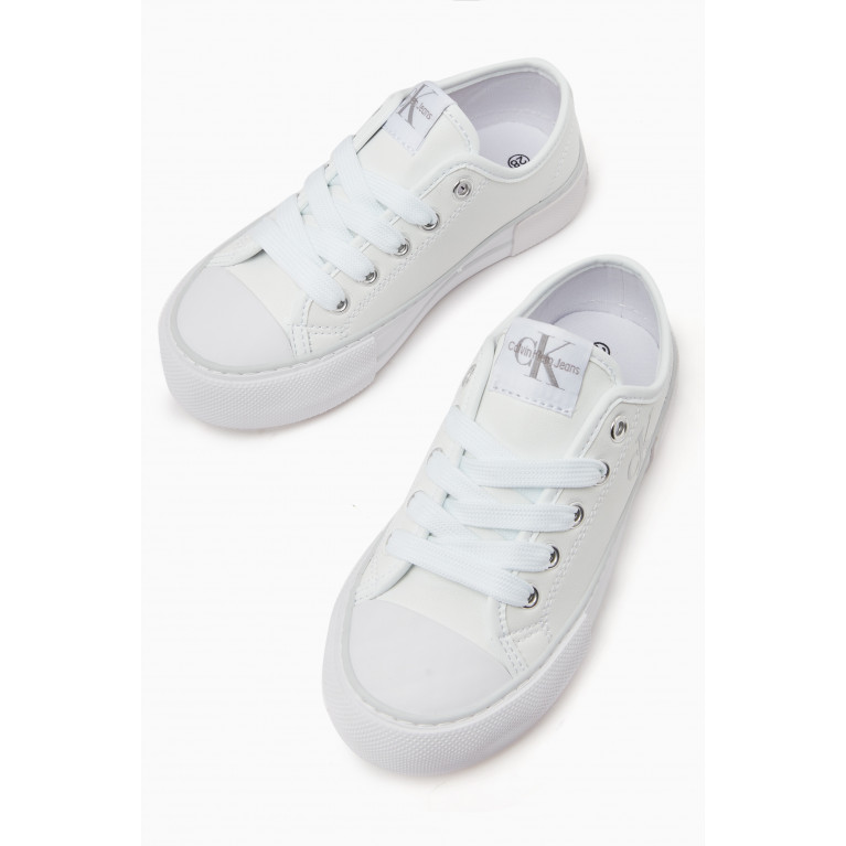 Calvin Klein - Logo Patch Sneakers in Faux Leather
