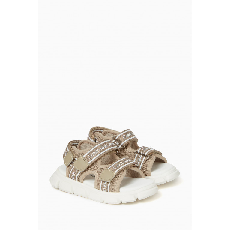 Andy Velcro Strap Sandals in Fabric Neutral