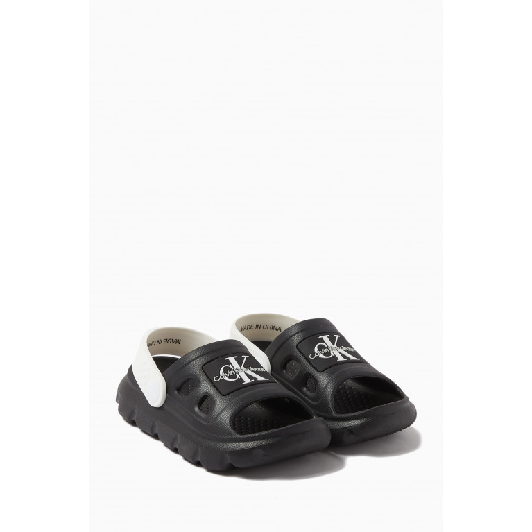 Calvin Klein - Logo Comfy Sandals in Rubber Black