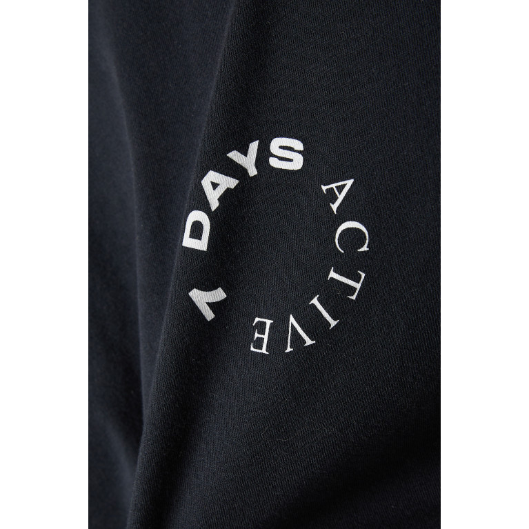 7 DAYS ACTIVE - Long-sleeve Oversized T-shirt in Organic Cotton-jersey Black