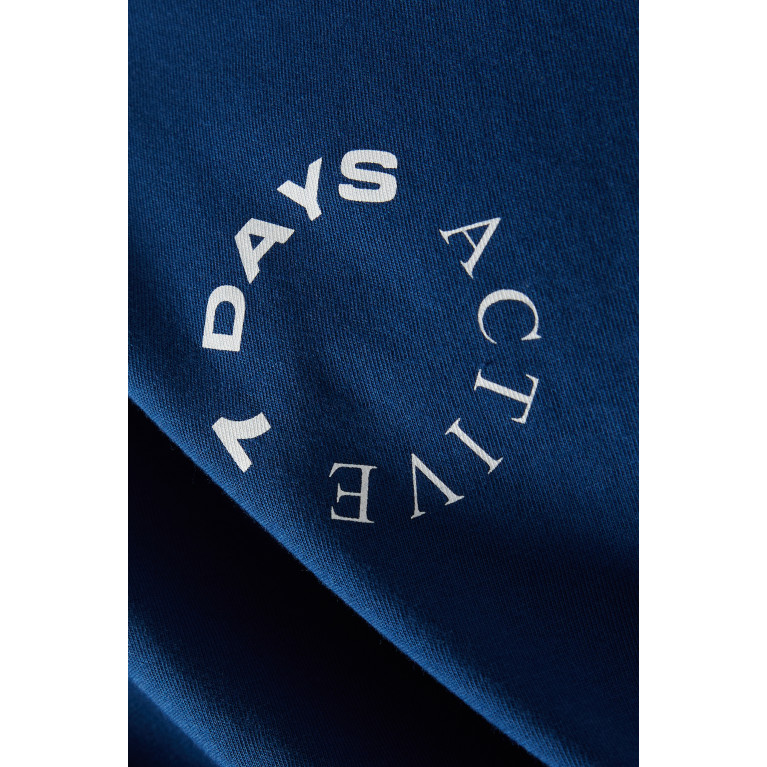 7 DAYS ACTIVE - Long-sleeve Oversized T-shirt in Organic Cotton-jersey Blue