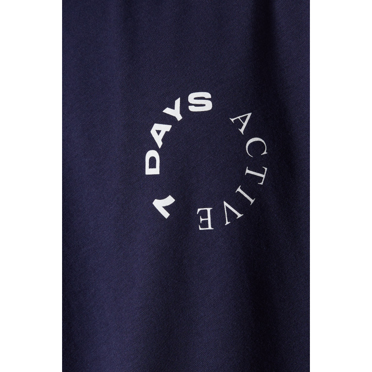 7 DAYS ACTIVE - Monday T-shirt in Organic Cotton-jersey Blue