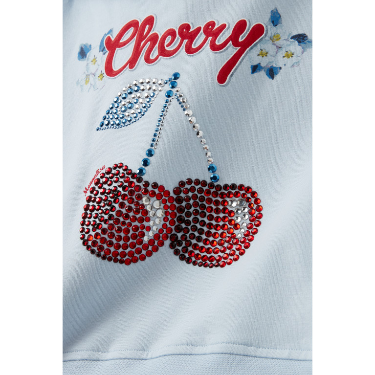Monnalisa - Rhinestone Cherry Hoodie in Cotton