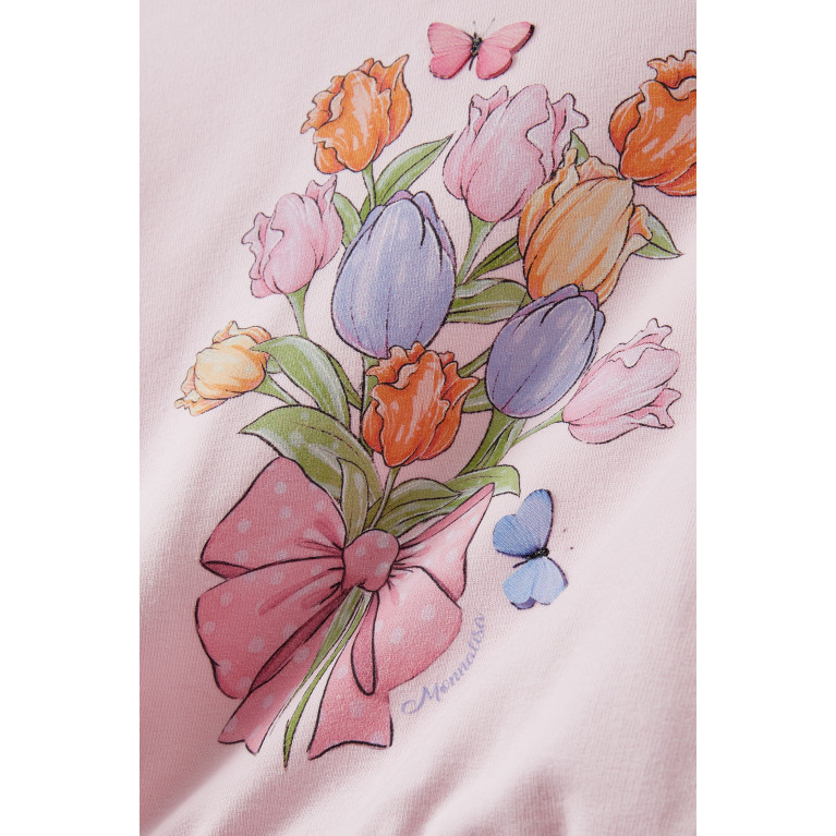 Monnalisa - Tulip Print Sweatshirt in Cotton