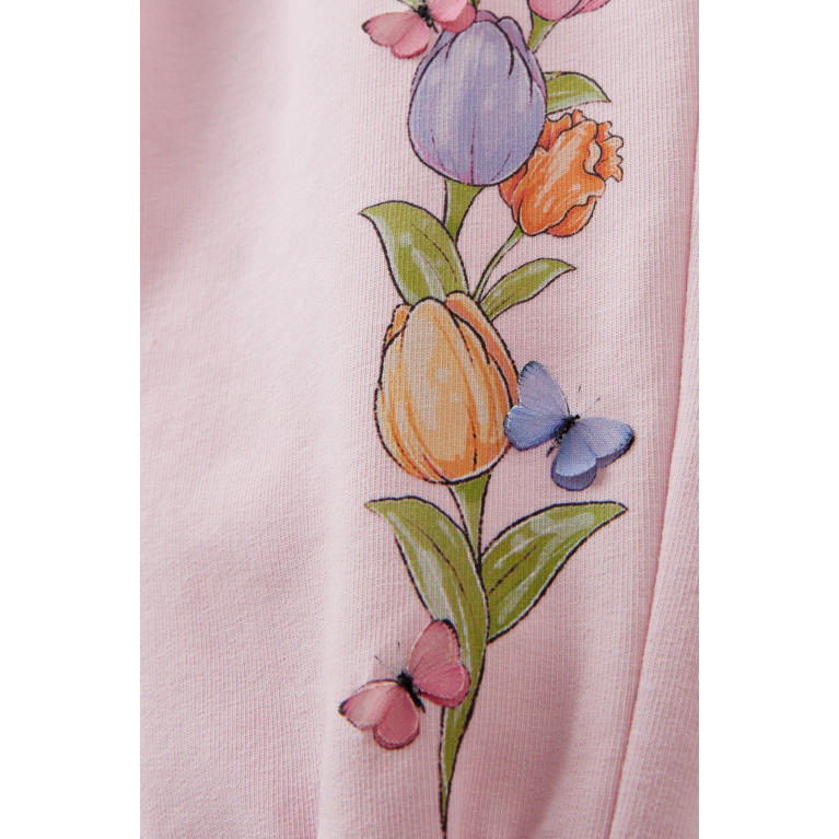 Monnalisa - Tulip Print Sweatpants in Cotton