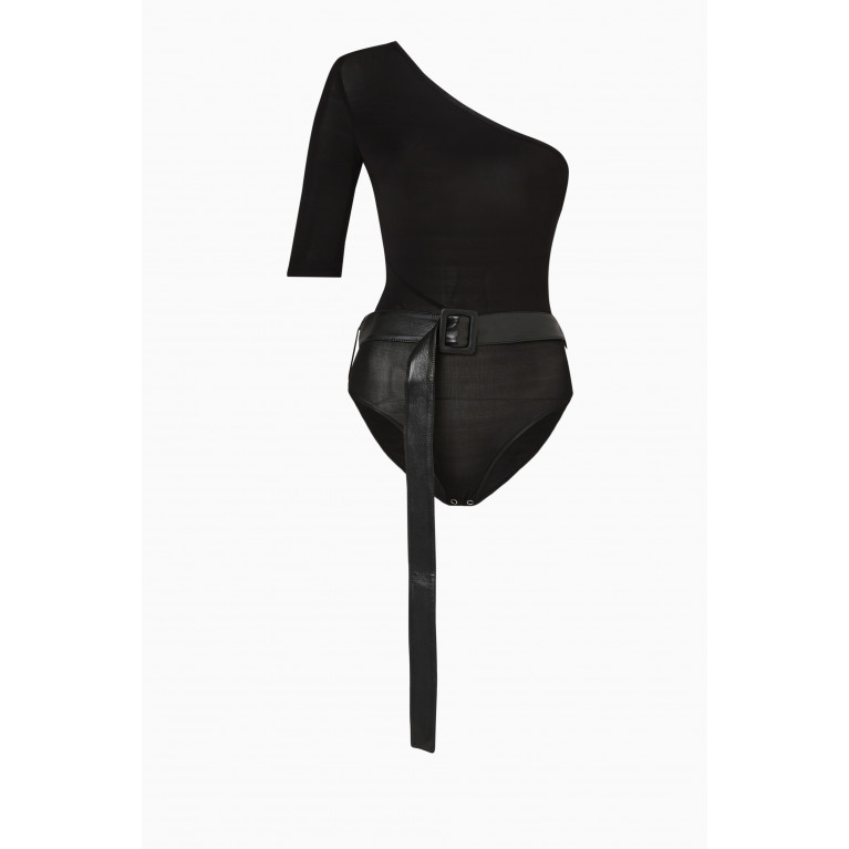 Matériel - One-shoulder Belted Bodysuit