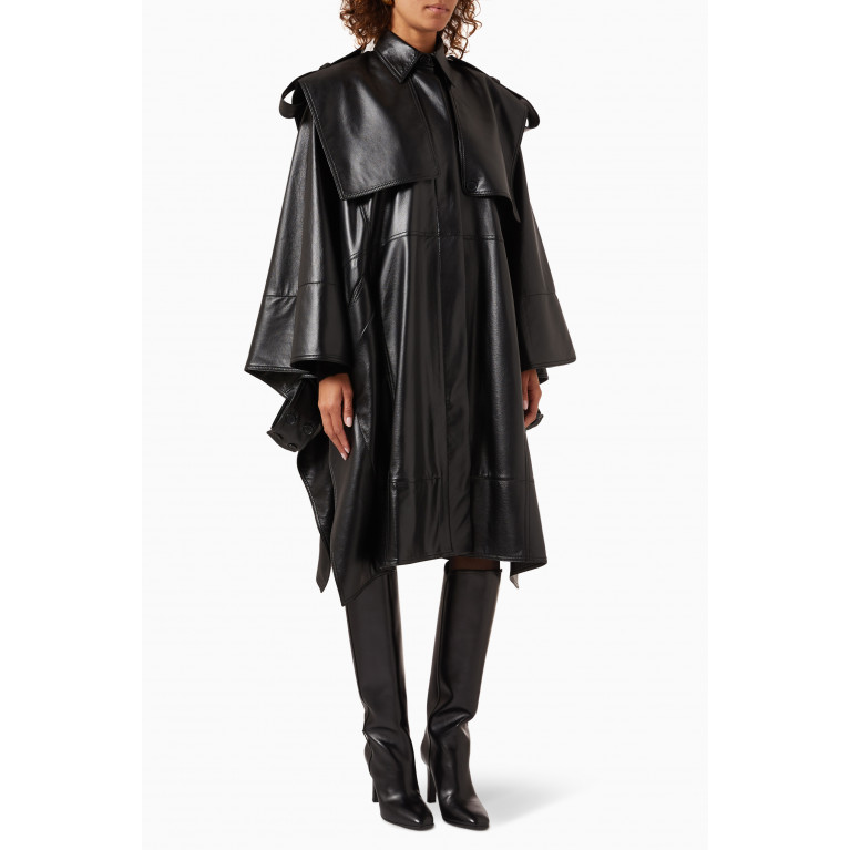 Matériel - Panelled Trench Coat in Faux-leather