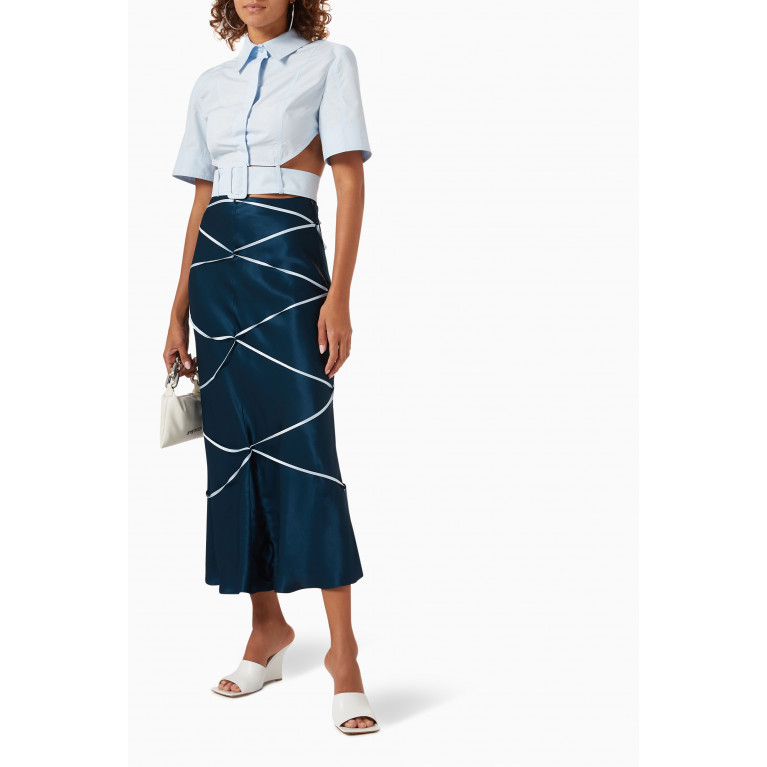 Matériel - Tie-detail Midi Skirt in Viscose
