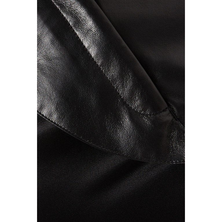 Matériel - Diagonal-cut Midi Skirt in Faux-leather & Rayon-blend
