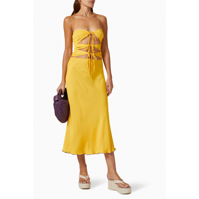 SIEDRES - Sunny Front-tie Strapless Top
