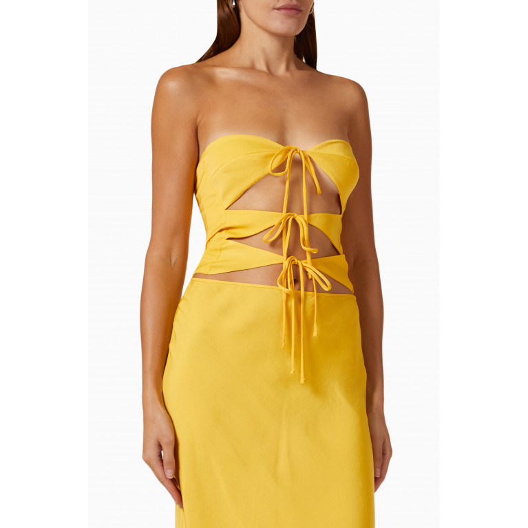 SIEDRES - Sunny Front-tie Strapless Top