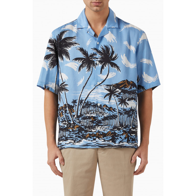 Boss - Hawaiian Print Shirt in Twill