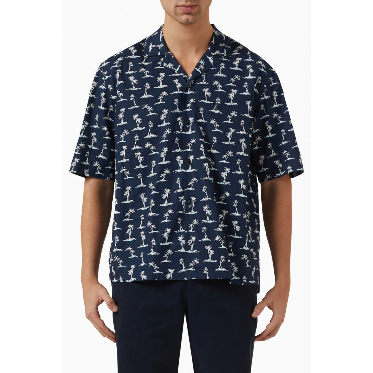 Boss - All-over Print Lars Shirt in Cotton