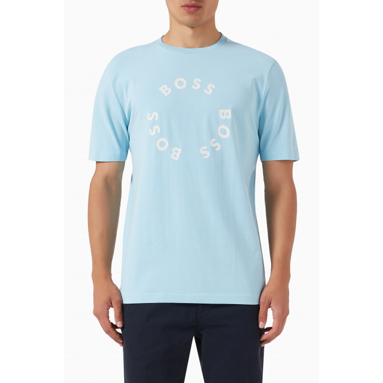 Boss - Circular Logo T-Shirt in Cotton Stretch