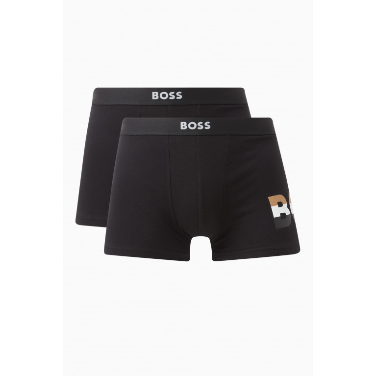Boss - Essential Logo Trunks in Stretch Cotton, Set of 2
