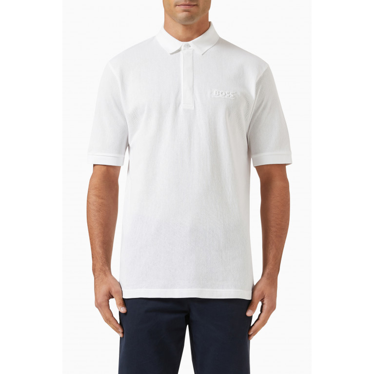 Boss - Embosses Logo Polo Shirt in Cotton Knit