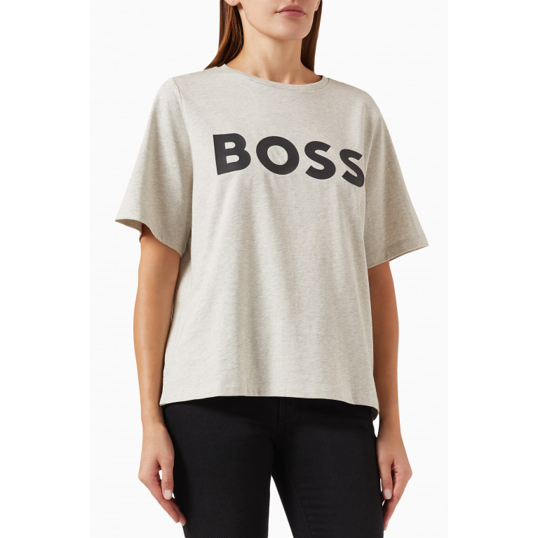 Boss - Etey Logo-print T-shirt in Organic Cotton-jersey
