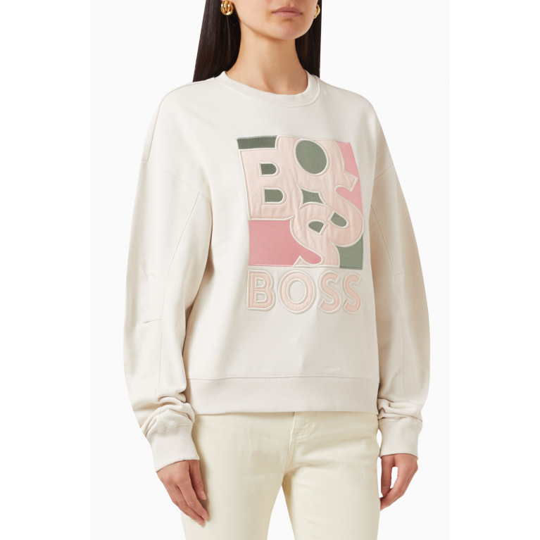 Boss - Esinia Boxed Logo Sweatshirt in Cotton