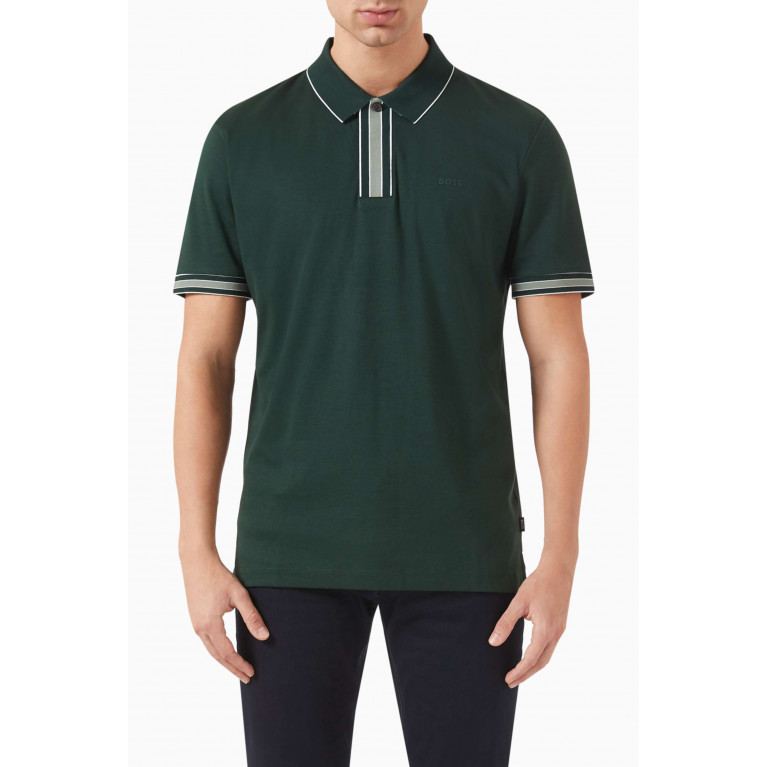Boss - Contrast-tip Polo Shirt in Cotton