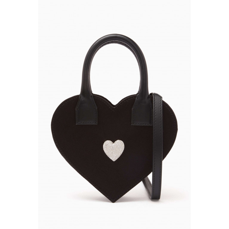 Mach&Mach - Heart-shaped Bag in Satin & Leather