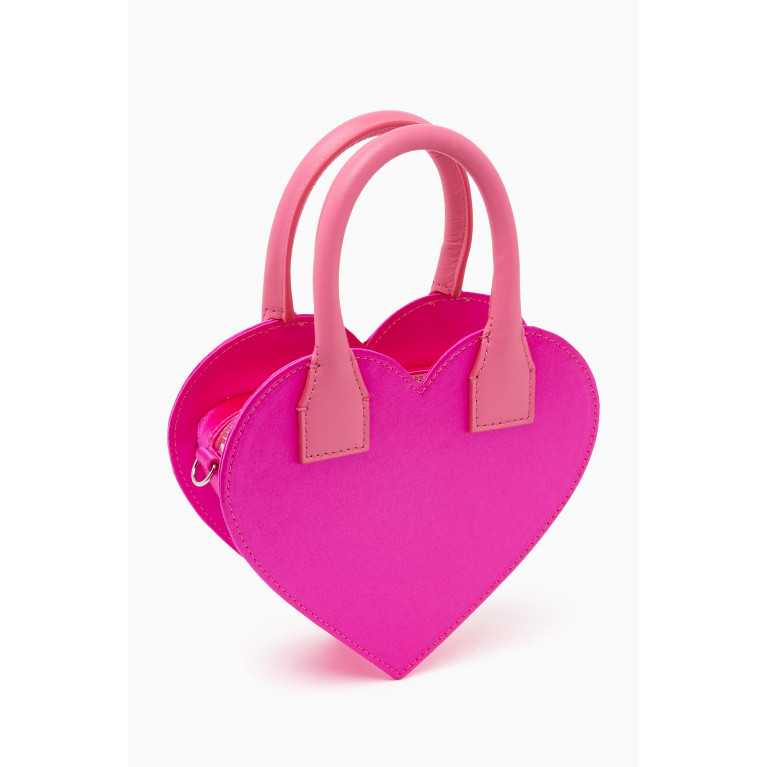 Mach&Mach - Heart-shaped Bag in Satin & Leather