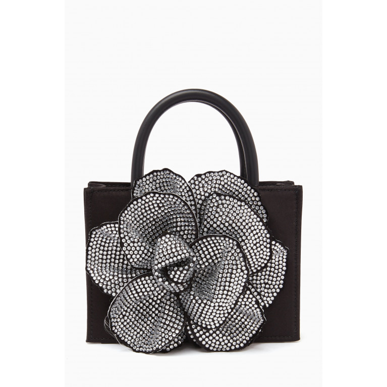 Mach&Mach - Crystal Flower Mini Tote Bag in Satin
