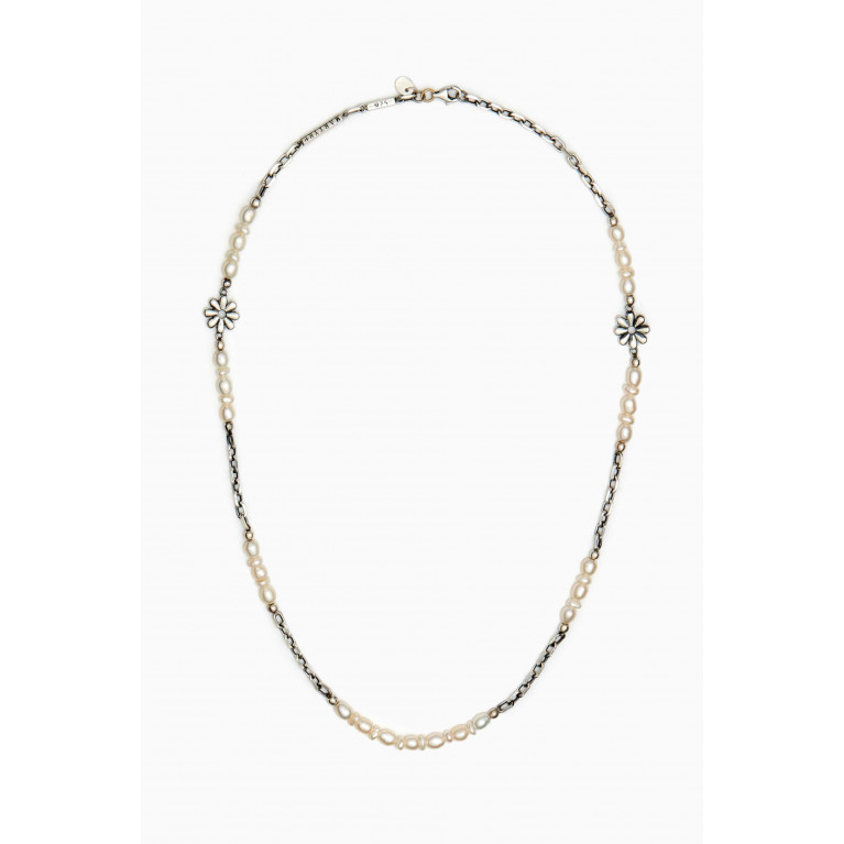 Martyre - Anemones Pearl Necklace in Sterling Silver
