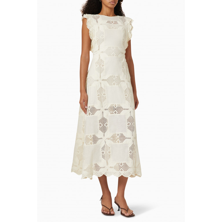 Magali Pascal - Beryl Midi Dress in Linen Cotton Blend