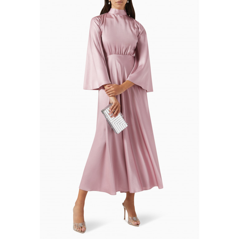 Serrb - Button-front Maxi Dress in Satin