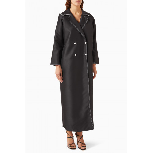 Serrb - Topstitched Trench Coat in Satin