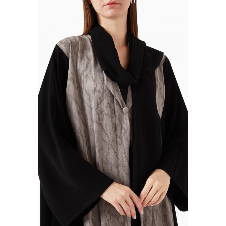 By Amal - Jacket-styled Abaya in Crepe & Cupro