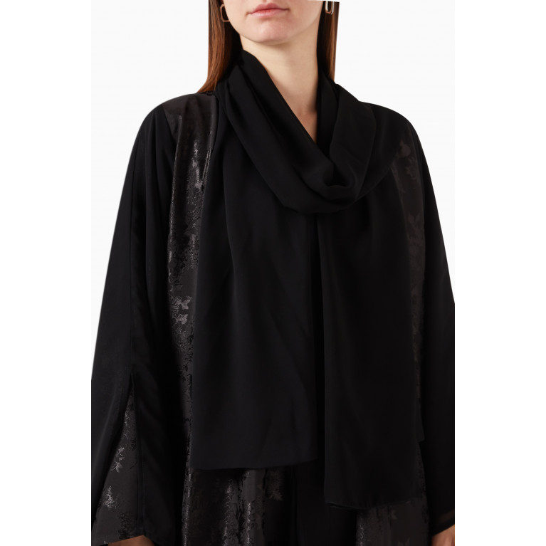 By Amal - Floral Textured Abaya in Chiffon