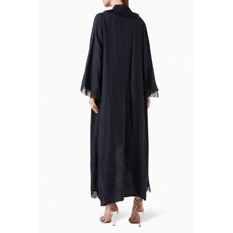By Amal - Floral Stitched Abaya in Cupro