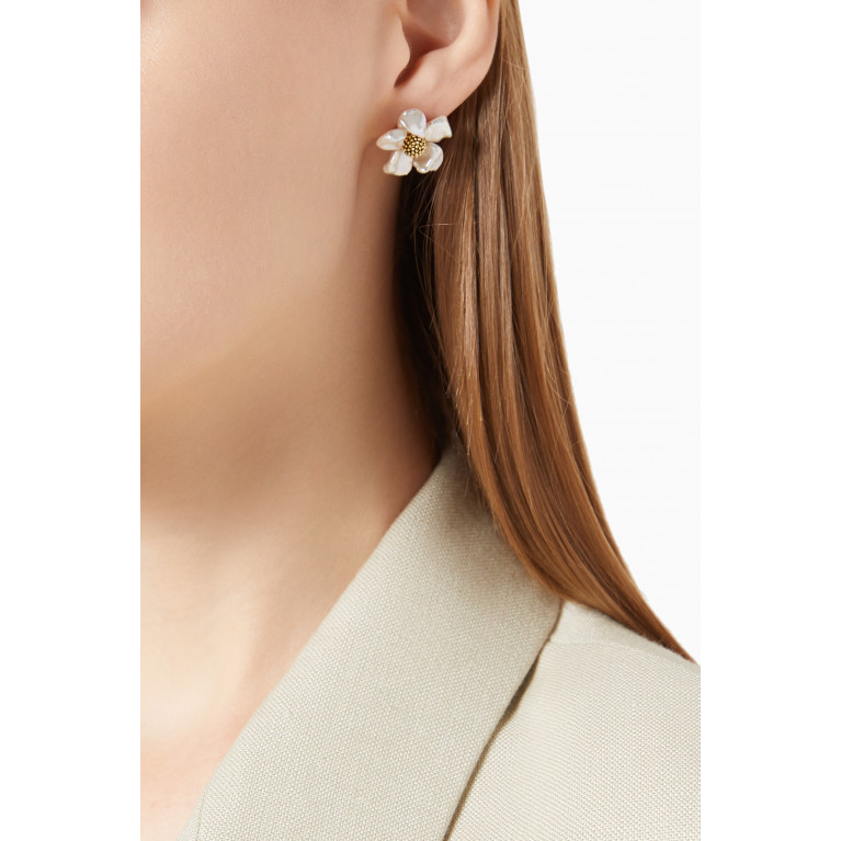 Kate Spade New York - Floral Frenzy Studs in Gold-plated Brass