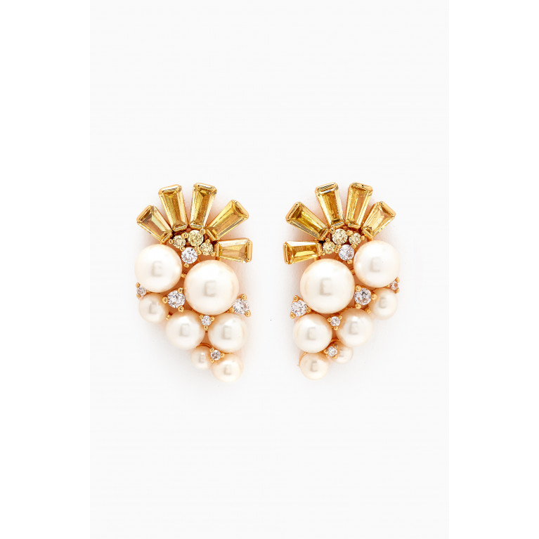 Kate Spade New York - Rain or Shine Cluster Studs in Gold-plated Brass
