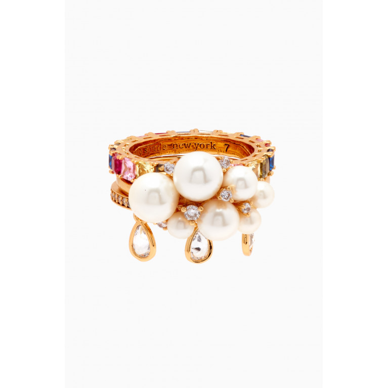Kate Spade New York - Rain or Shine Stacking Ring in Gold-plated Brass