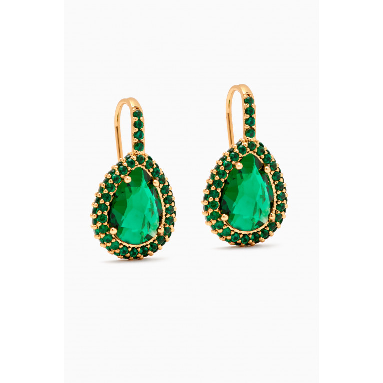 Kate Spade New York - Pavé Drop Earrings in Gold-plated Brass