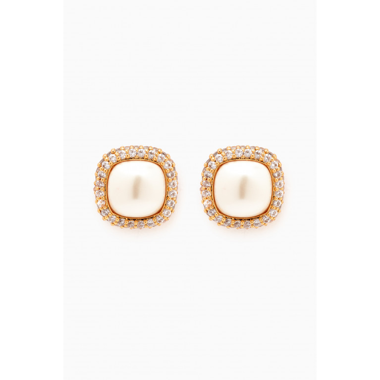 Kate Spade New York - Square Stud Earrings in Gold-plated Brass
