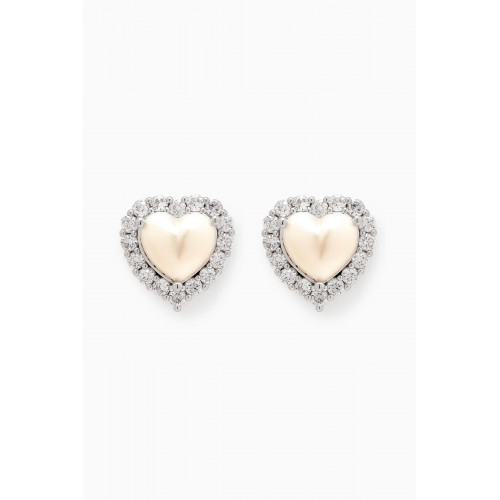 Kate Spade New York - My Love Heart Studs in Silver-plated Brass
