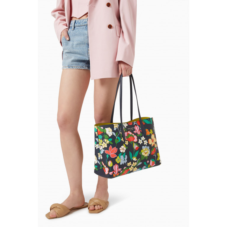 Kate Spade New York - Large All Day Floral Tote Bag in Leather