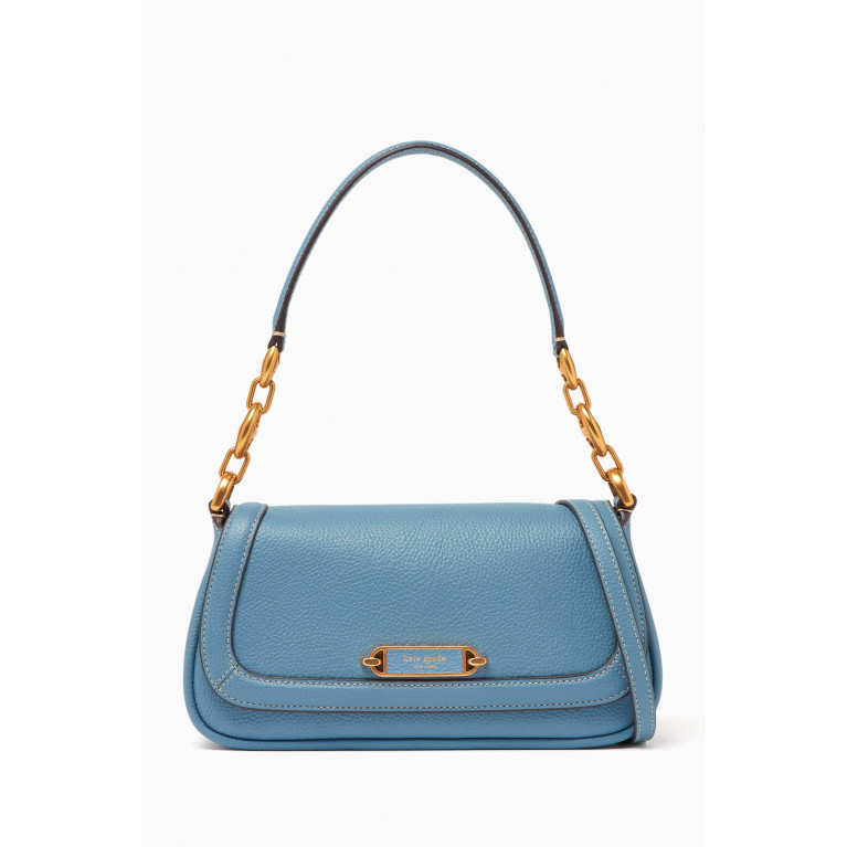 Kate Spade New York - Gramercy Small Flap Shoulder Bag in Leather Blue