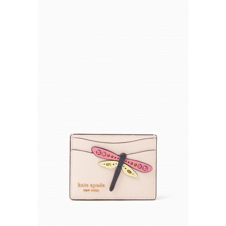 Kate Spade New York - Dragonfly Novelty Embellished Card Holder in Leather