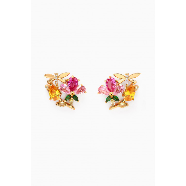 Kate Spade New York - Dragonfly & Tulip Cluster Studs in Gold-plated Brass