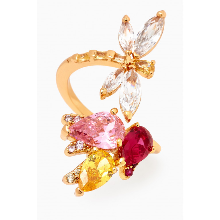 Kate Spade New York - Dragonfly & Tulip Wrap Ring in Gold-plated Brass