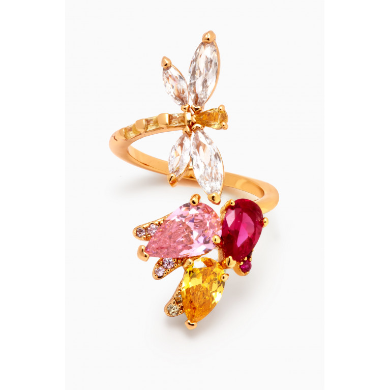 Kate Spade New York - Dragonfly & Tulip Wrap Ring in Gold-plated Brass