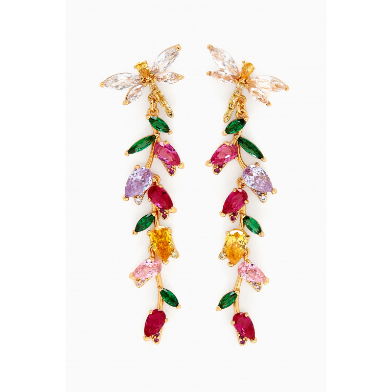 Kate Spade New York - Dragonfly & Tulip Drop Earrings in Gold-plated Brass